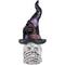22.75" Skull in Witch Hat with Black Cat Halloween Decoration